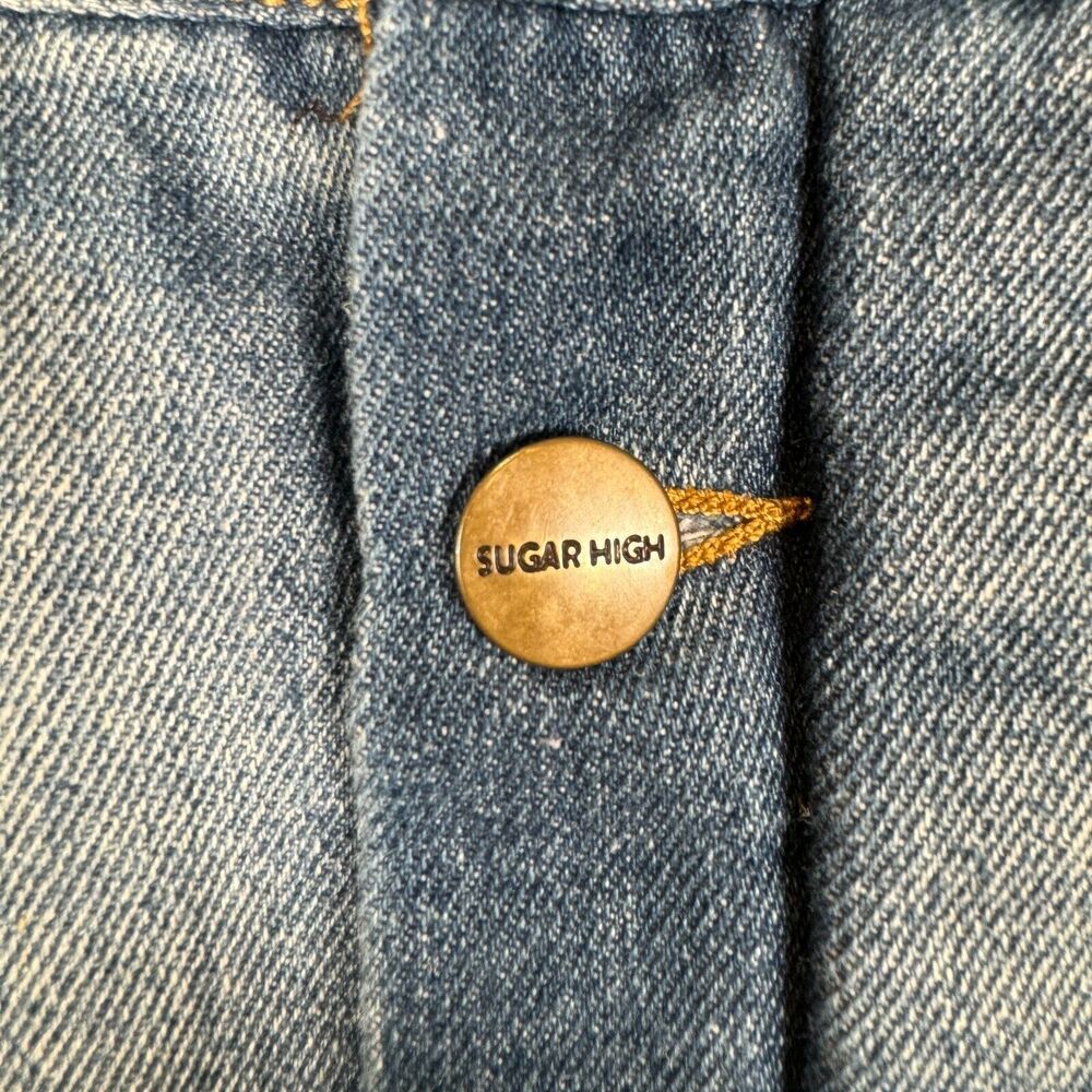 Sugarhigh‎ Jean Skirt Size 28 Rainbow Mini Skirt LGBTQ Pride Denim Distressed - Picture 4 of 10
